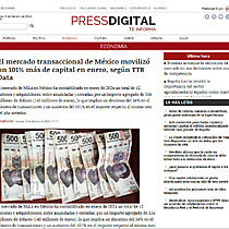 El mercado transaccional de Mxico moviliz un 101% ms de capital en enero, segn TTR Data